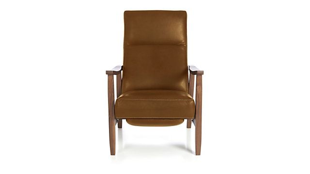 Greer Modern Leather Recliner + Reviews | Crate and Barrel | Crate & Barrel