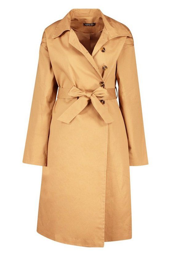 Button Detail Mac Trench Coat | Boohoo.com (US & CA)