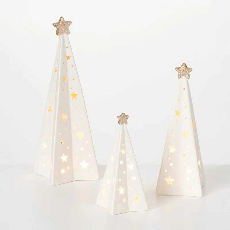Lighted Star Trees - Set Of 3 | Wayfair North America