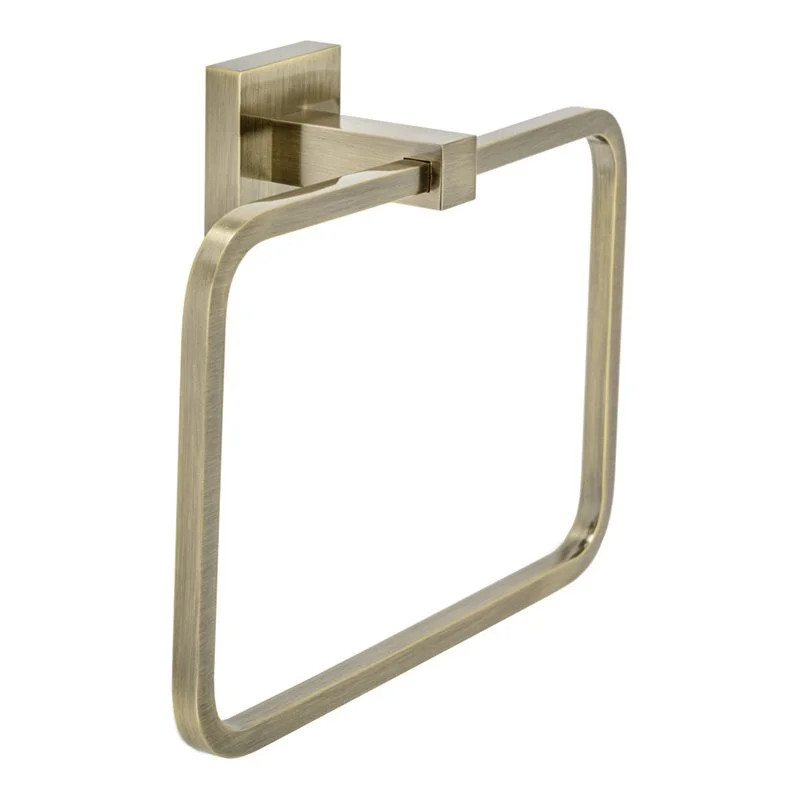 Tella Square Series Contemporary Brass Towel Ring in Brushed Gold | Walmart (US)