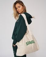 Varsity Tote Bag - Cream/Green | Adanola UK