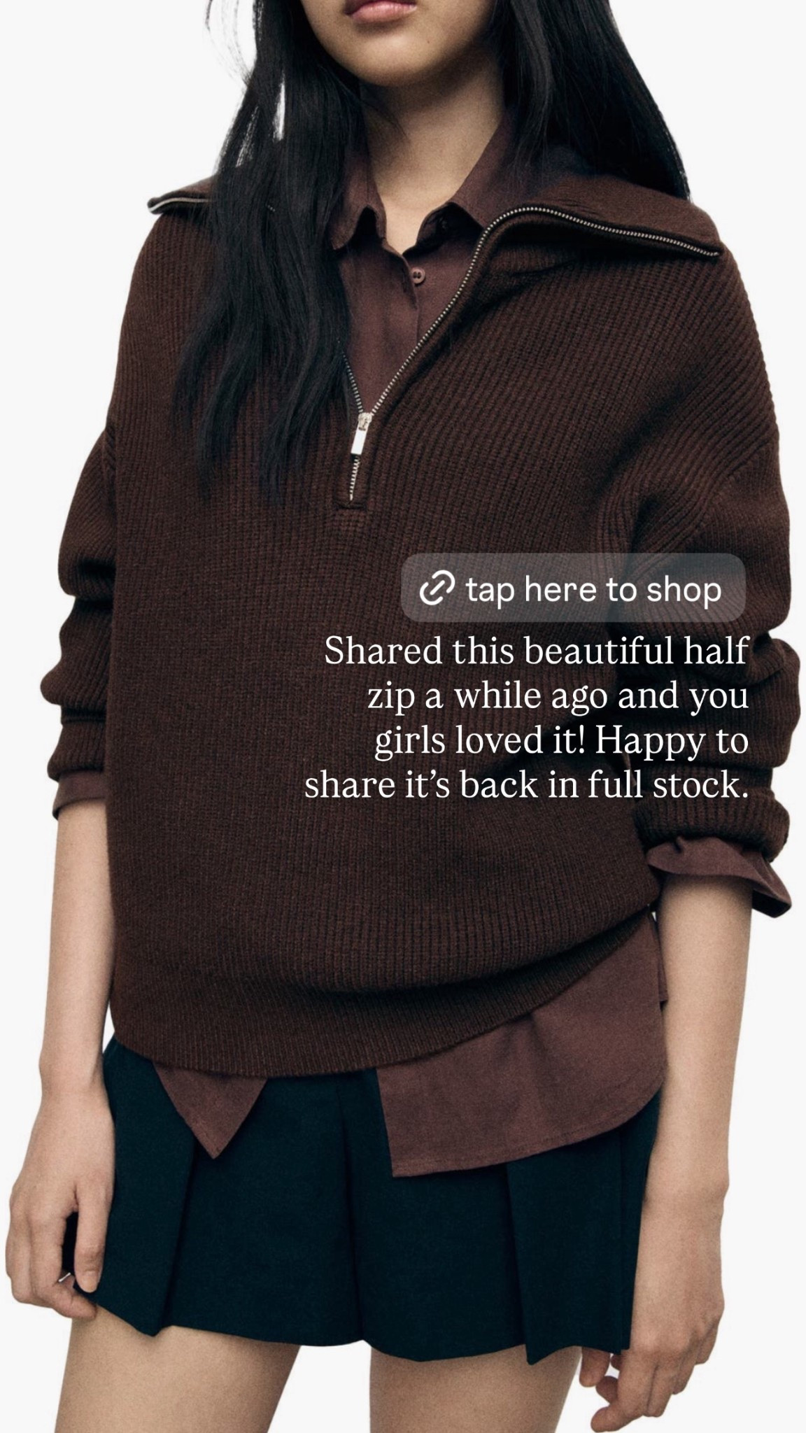 My half zip is back in stock! I’m just shy of 5-7” and wear the size small #stylinbyaylin #aylin 