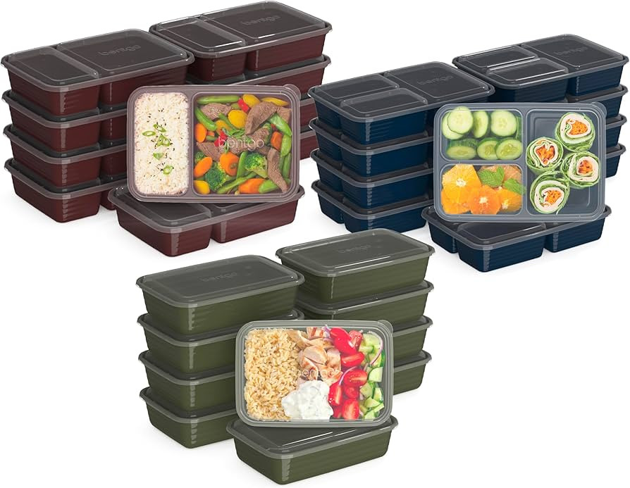 Bentgo Prep 60-Piece Meal Prep Kit - Reusable PFAS & BPA-Free Food Containers, 1-Compartment, 2-C... | Amazon (US)