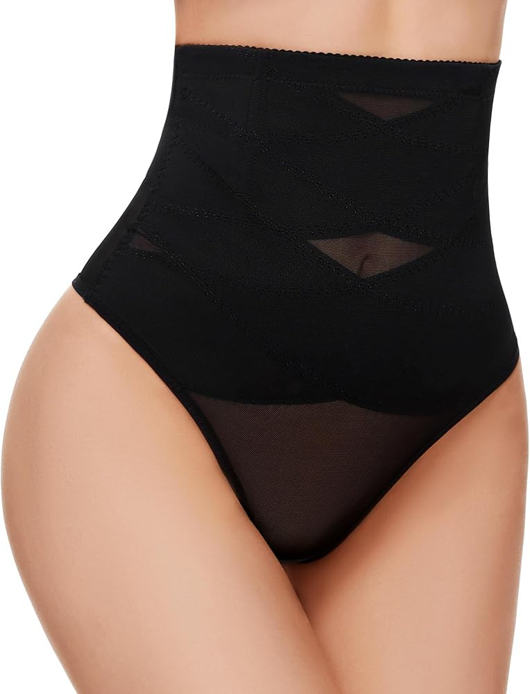 SIMIYA Thong Shapewear Tummy Control for Women High Waist Stay-Put Body Shaper Girdle Compression... | Amazon (US)