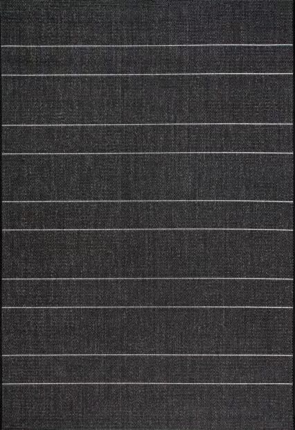 Black Venetian Pinstripes Indoor/Outdoor 3' x 5' Area Rug | Rugs USA