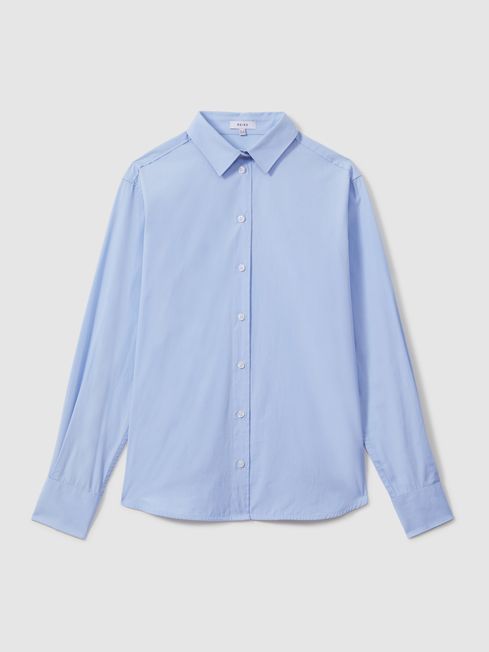 Reiss Blue Jenny Cotton Poplin Shirt | Reiss UK