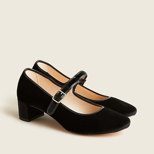 Kate velvet Mary Jane pumps | J. Crew US