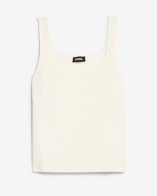 Ribbed Square Neck Sweater Tank | Express