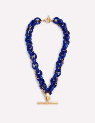 Boden Women's Resin T Bar Chain Necklace in Blue | Boden (US)