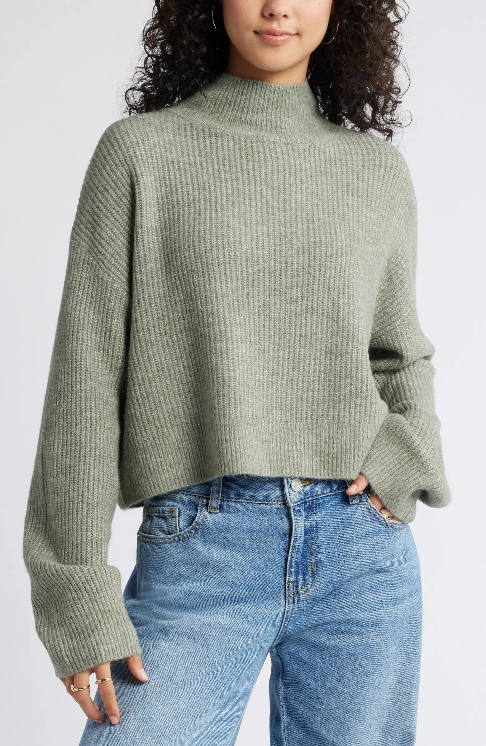 Oversize Cozy Mock Neck Sweater | Nordstrom