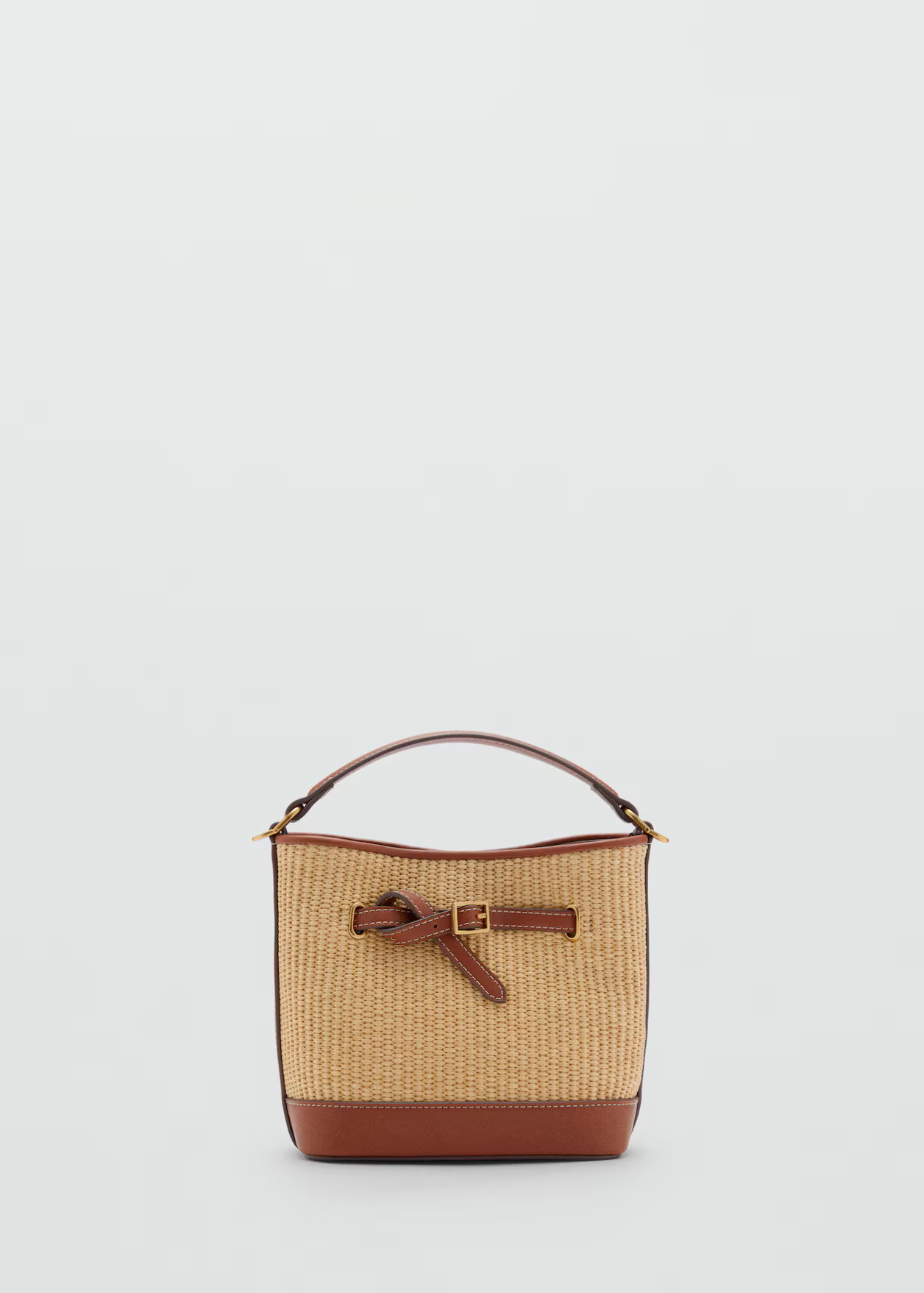 Raffia-effect bucket bag - Women | MANGO USA | Mango (US/MX/AU)