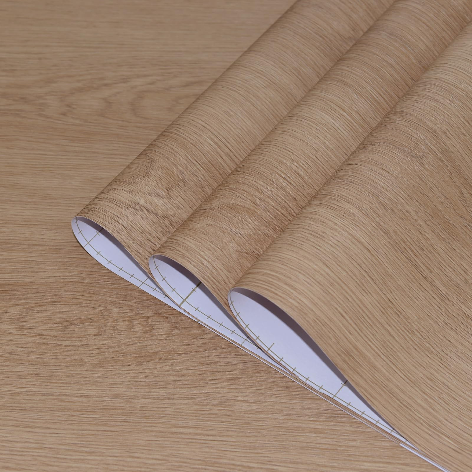 TOTIO Walnut Wood Peel and Stick Wallpaper Light Brown Wood Grain Contact Paper Bubble-Free Desig... | Amazon (US)