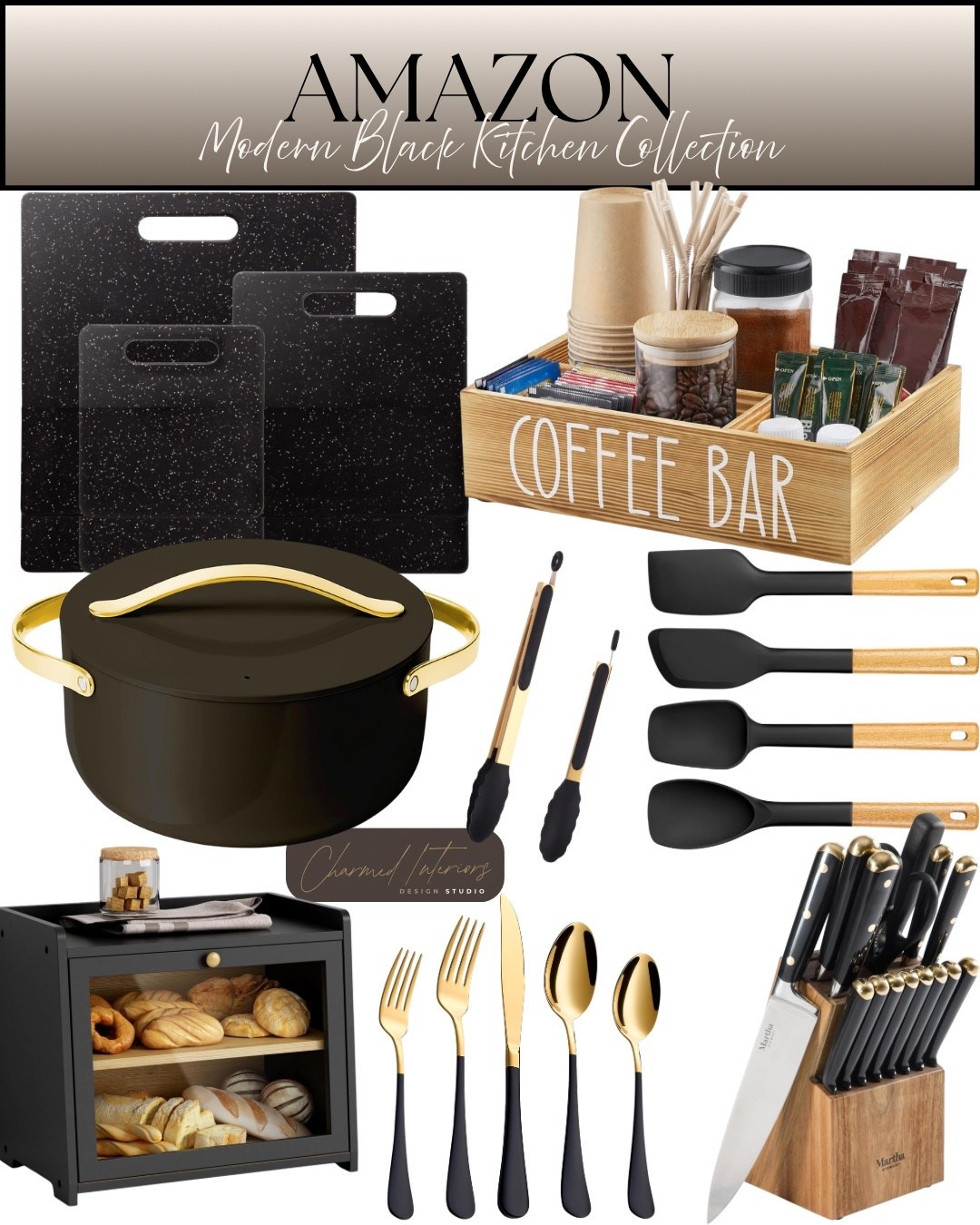 Modern Black Kitchen Collection
#styledbycharmed #homedecor #amazonfinds

#LTKHome #LTKSaleAlert