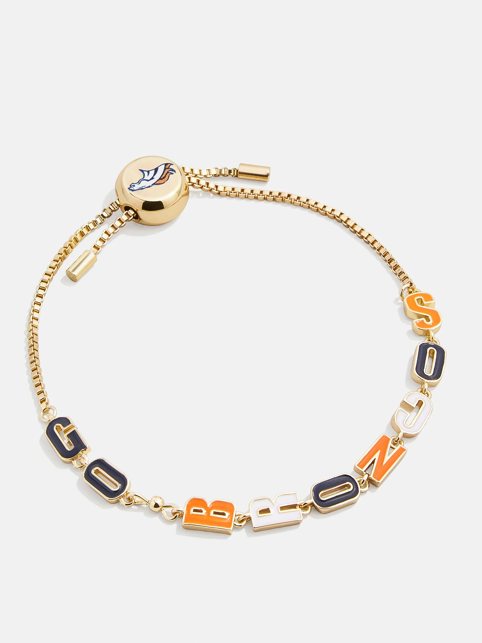 Denver Broncos NFL Gold Slogan Bracelet - Denver Broncos | BaubleBar (US)