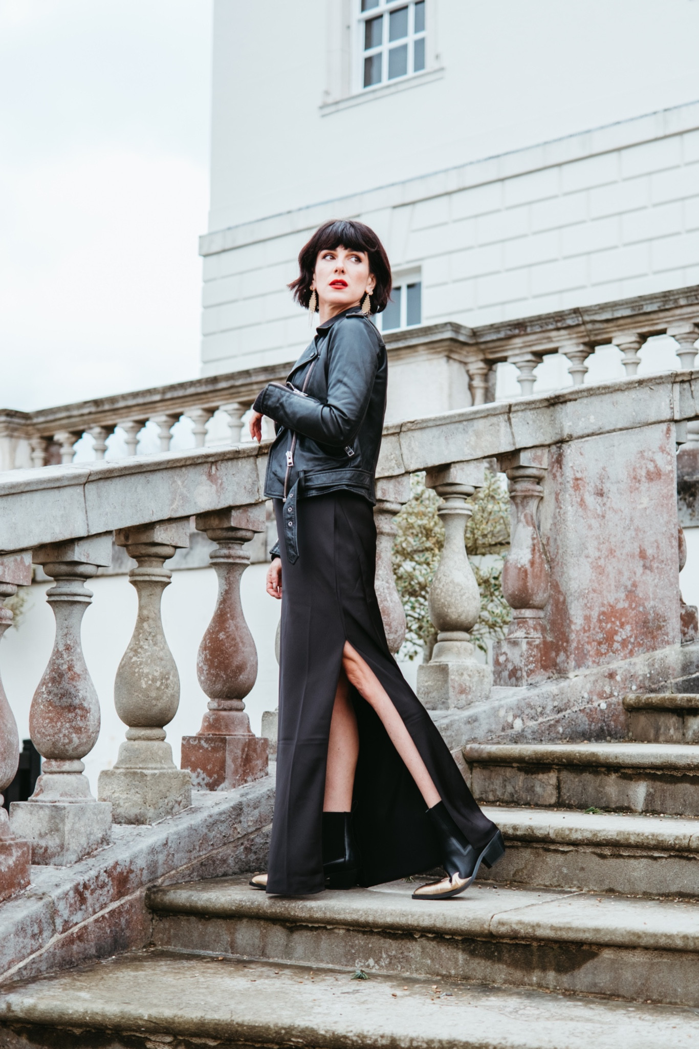A posh punk look with a hint of Mortician Addams for good measure! 🖤✨ 

Edgy aesthetic | Edgy style | all black outfit | lbd | black slip dress | cowboy boots | biker jacket 

#LTKSeasonal #LTKshoecrush #LTKstyletip