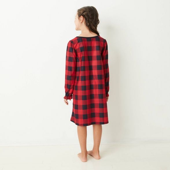 Kids' Holiday Buffalo Check Flannel Matching Family Pajamas Nightgown - Wondershop™ Red | Target
