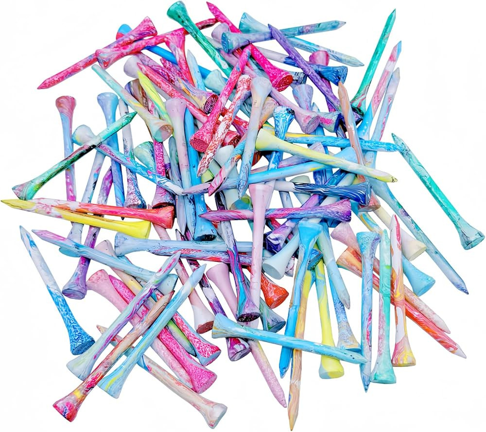 Golf Tees Multiple Colors Mixed Size Package, 100pcs Professional Bamboo/Wood Golf Tees, Size 3-1... | Amazon (US)