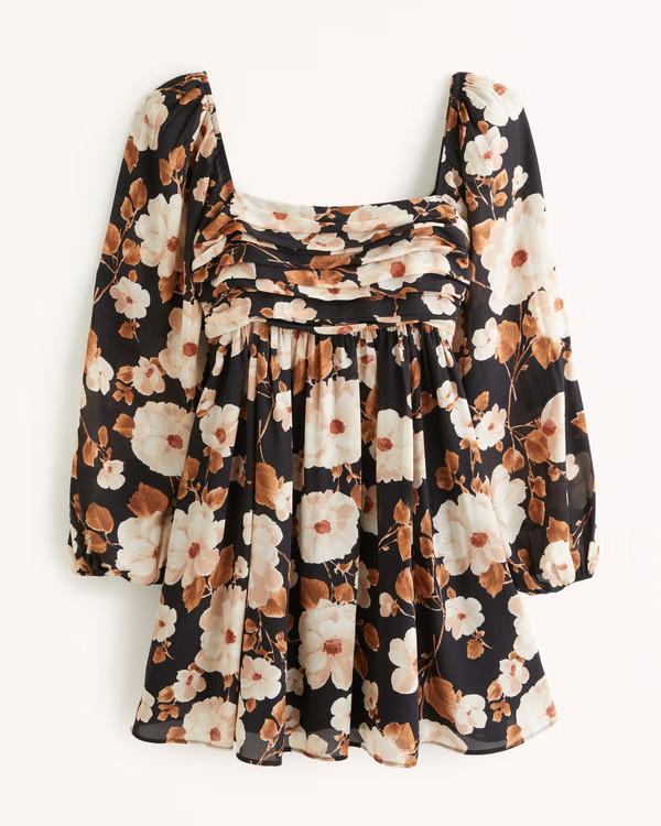 Emerson Balloon Sleeve Mini Dress | Abercrombie & Fitch (US)