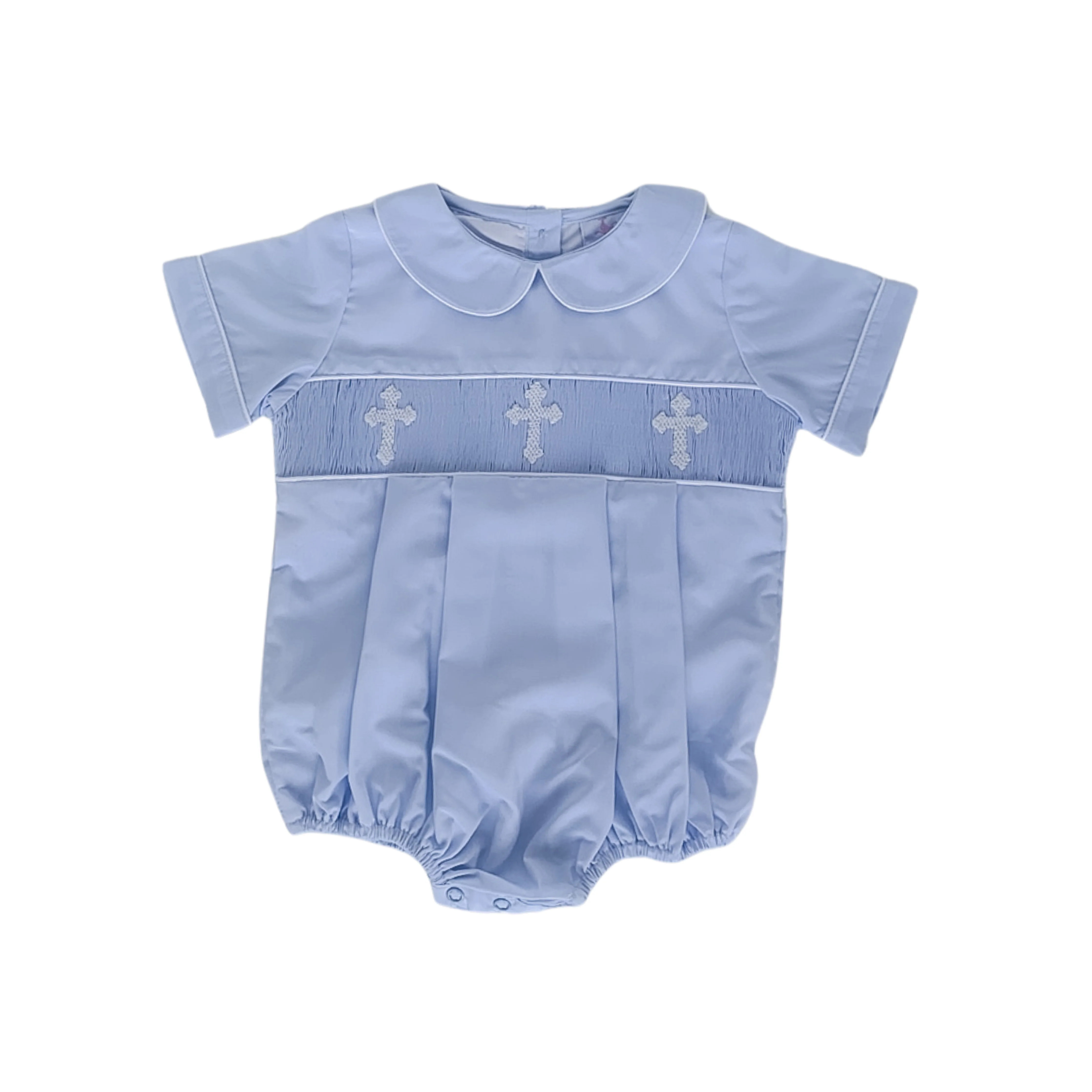 Smocked Cross Boy Bubble | Lillie & Lilah