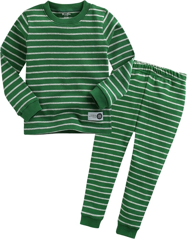 VAENAIT BABY 12M-12Y Kids Boys Girls Unisex Toddler Colorful Stripe/Simple Sleepwear Pajama 2pcs Set | Amazon (US)