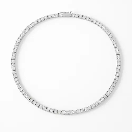 Donatello Gian Round Cut Crystal Tennis Necklace in Silver at Nordstrom | Nordstrom