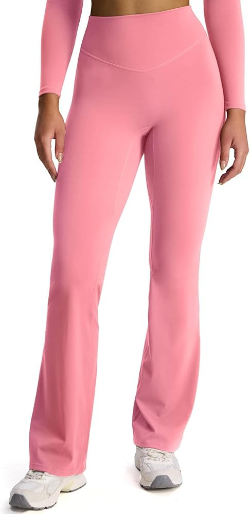 Aoxjox Flare Leggings for Women Metamorph Mid-Rise Hidden Scrunch Butt Lifting Wide Leg Yoga Pant... | Amazon (US)