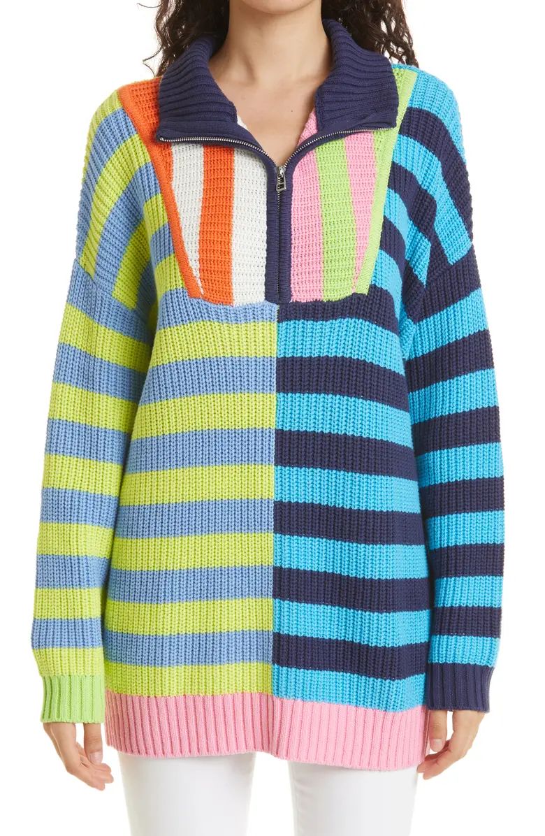 STAUD Hampton Colorblock Stripe Quarter Zip Pullover | Nordstrom | Nordstrom