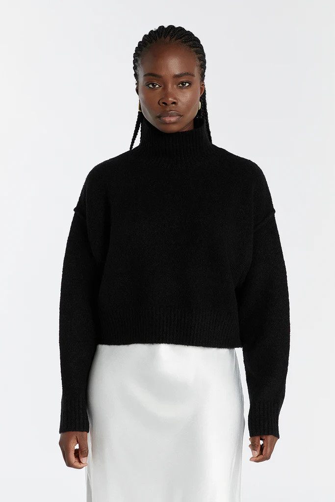 CLEO BLACK CROPPED JUMPER | DISSH