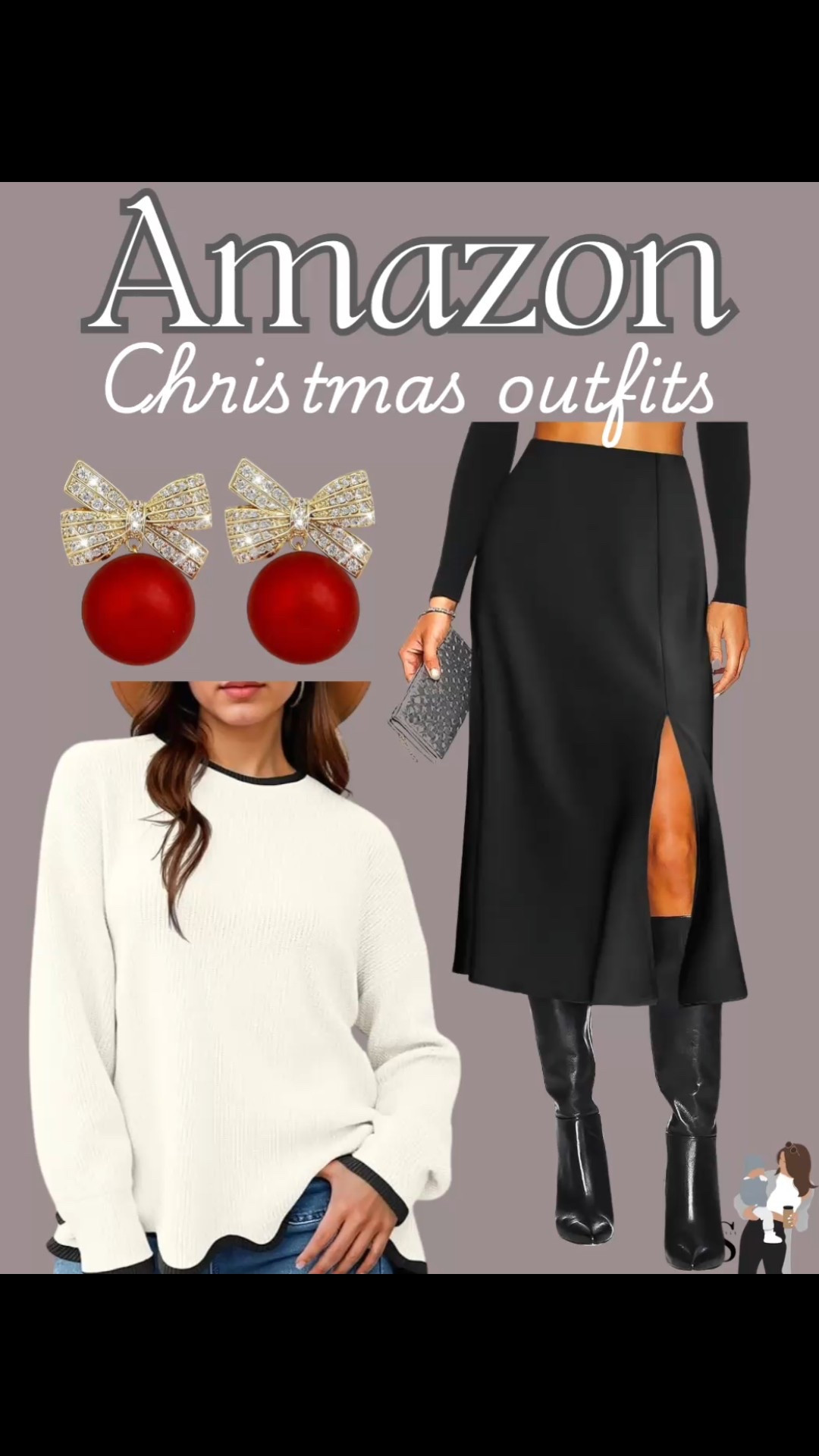 Holiday outfit from Amazon 

| amazon, sweater, green sweater, work Christmas party, Christmas dinner outfit, black jeans, gold earrings, skirt, satin, amazon fashion, amazon Christmas outfit, Christmas dress, amazon holiday outfit, sequin pants, winter fashion, Christmas party outfit, festive outfits, new years outfit, winter fashion, sweater, earrings, Christmas earrings, what to wear, heels, bows, bow heels, bow earrings, coquette 
#amazonfashion #amazonchristmas #christmasoutfit #holidayfashion

#LTKootd #LTKFindsUnder100 #LTKHoliday