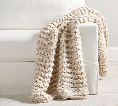 Chunky Handknit Throw | Pottery Barn (US)