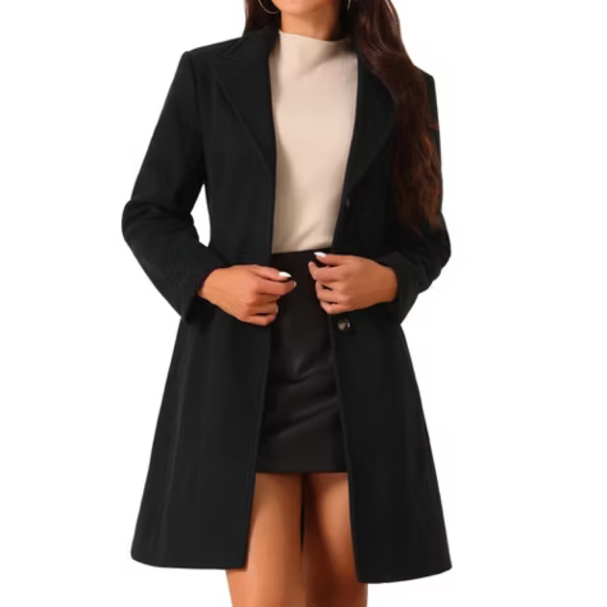 Sale alert! $89.99 
Fall-ready with this sleek black coat! 🍂 Perfect for layering and elevating any look, whether you're heading to the office or a night out. 🖤✨ #CozyChic #FallFashion #LayeringSeason #BlackCoatVibes #LTKSeasonalStyle #ClassicLook #MinimalistFashion

#LTKFindsUnder100 #LTKSaleAlert #LTKStyleTip