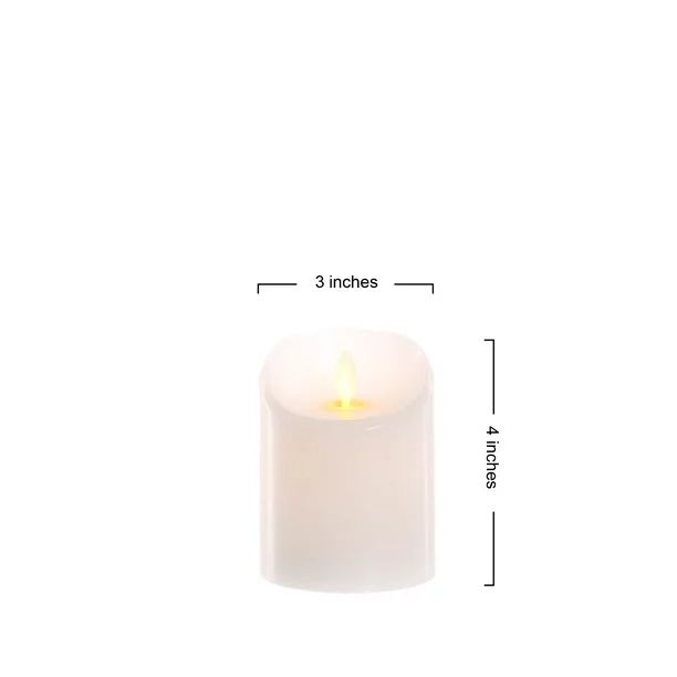 Better Homes & Gardens Flameless LED Motion Flame Pillar Candle, 3x4", White | Walmart (US)