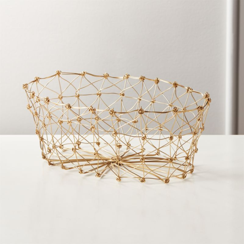 Knot Gold Bread Basket + Reviews | CB2 | CB2
