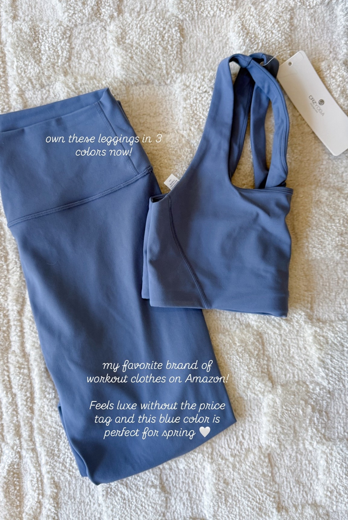 Just got in another pair of my favorite leggings and matching sports bra! This color is too cute for spring 💙 linking the top I love to wear with this! 

Fits true to size. I wear medium in both! 

Amazon workout clothes, ootd, gym, walk, Pilates, athleisure, matching set, exercise clothes, affordable finds, fancythingsblog 

#LTKfitnessgoals #LTKootd #LTKmorningroutine