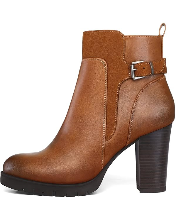 mysoft Womens Ankle Boots Chunky High Heel Zipper Booties | Amazon (CA)