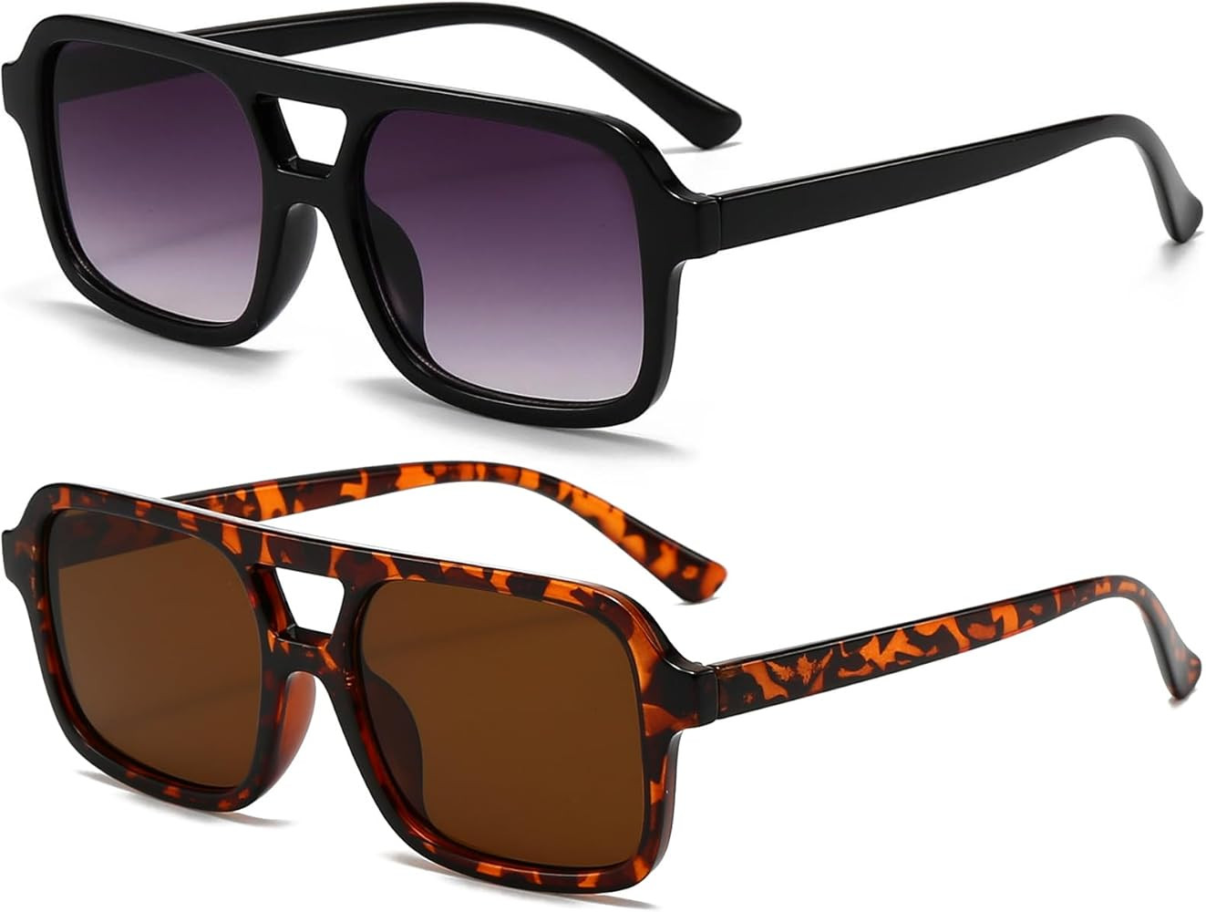 AIEYEZO Retro Square Sunglasses for Women Men Trendy Rectangle Aviator Sun Glasses Vintage 70s Sh... | Amazon (US)