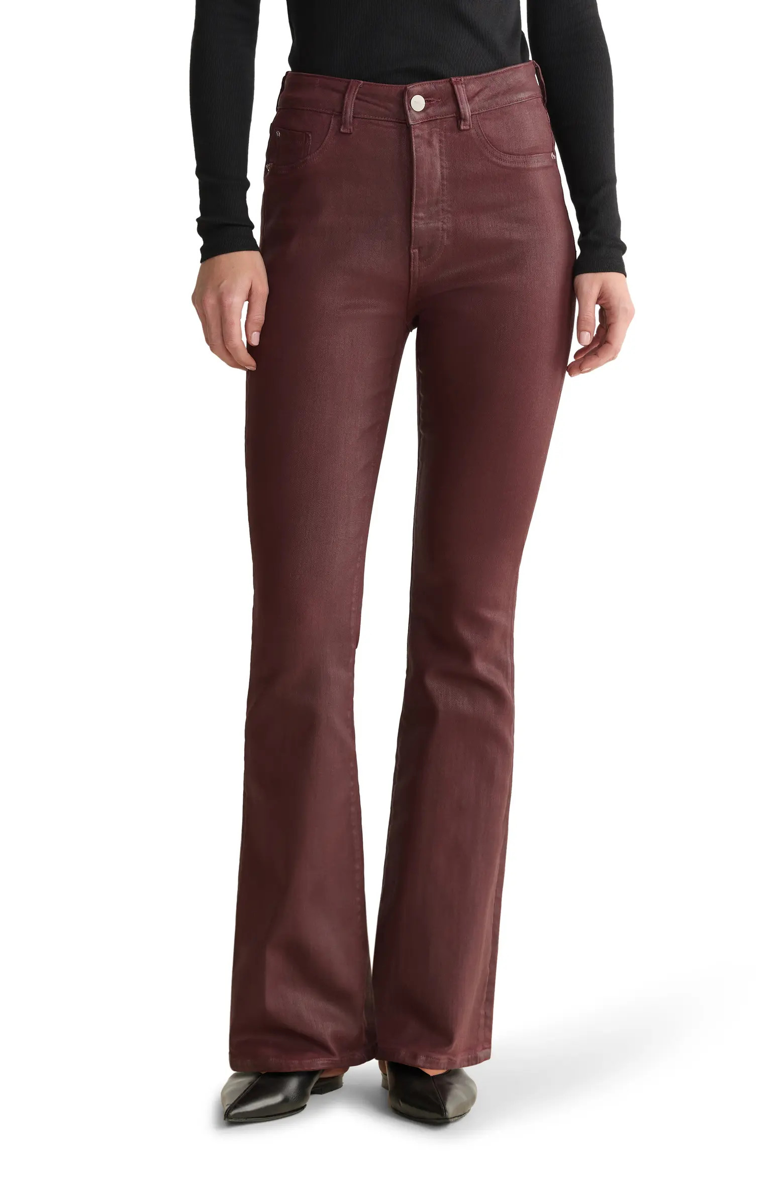 NAO Coated High Waist Bootcut Jeans | Nordstrom