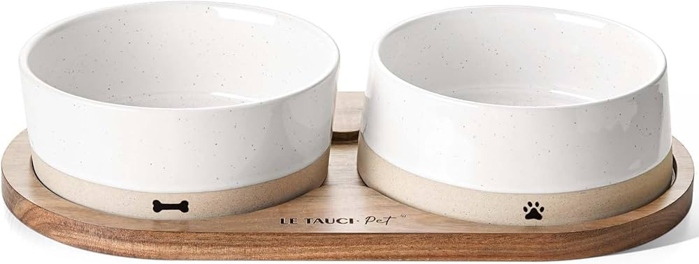 LE TAUCI PET Ceramic Dog Bowls for Medium Small Dogs - 3.2 Cup Medium Dog Food and Water Bowls wi... | Amazon (US)