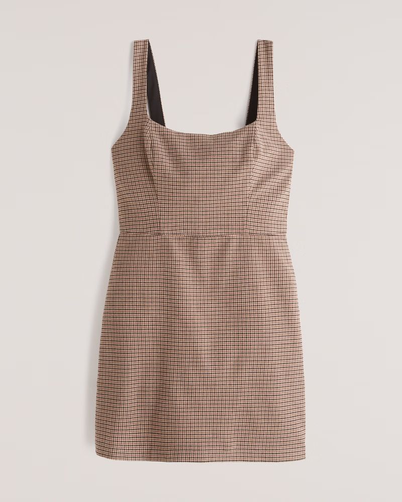 Women's 90s Menswear Pinafore Dress | Women's Fall Outfitting | Abercrombie.com | Abercrombie & Fitch (US)