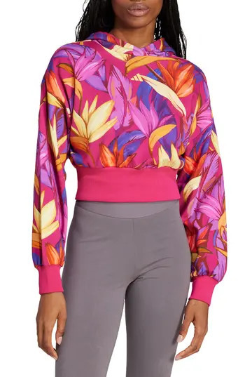 ADIDAS X FARM RIO x FARM Rio Cotton Graphic Hoodie in Bold Pink/Yellow/fuchsia at Nordstrom Rack, Size X-Small | Nordstrom Rack