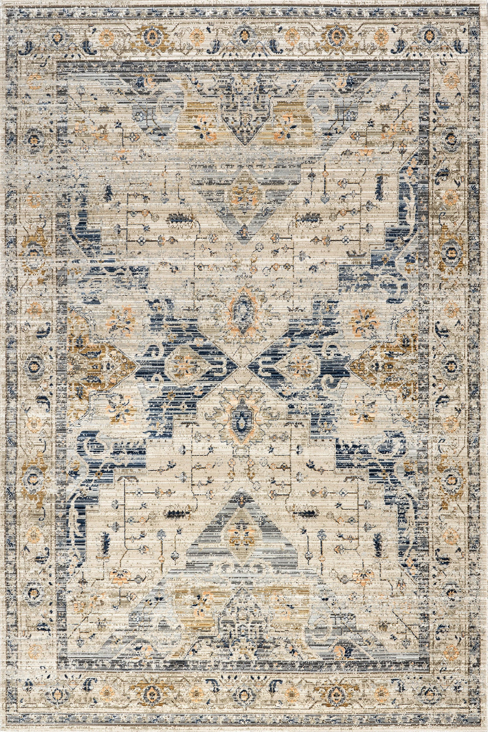 Ariana Winged Medallion Indoor/Outdoor Washable | 2' x 8' | Lightweight rug | Rugs USA