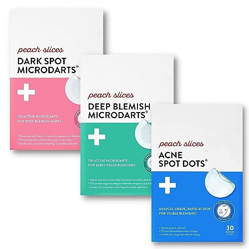 Peach Slices Acne Spot Dots, Deep Blemish and Dark Spot Microdarts Bundle | Vegan & Cruelty-Free Face and Acne Patches | Amazon (US)