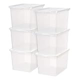 IRIS USA 68 Quart Plastic Storage Bin Tote Organizing Container with Latching Lid for Shoes, Blanket | Amazon (US)