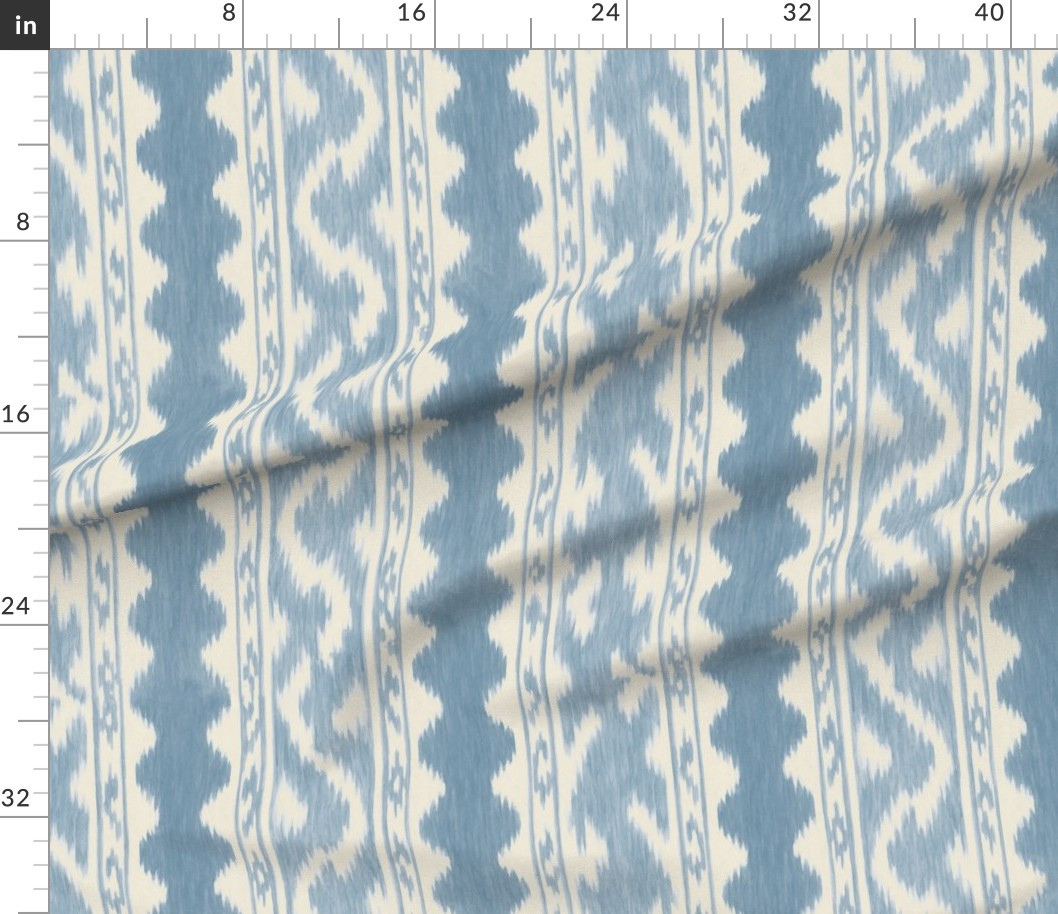 Seaside Ikat Hampton Blue Fabric | Spoonflower | Spoonflower
