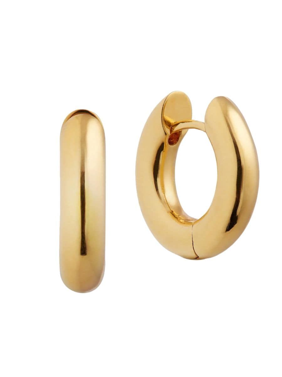 14K-Yellow-Gold Vermeil Small Chunky Hoop Earrings | Saks Fifth Avenue