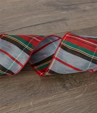 Southern Living Merry and Bright Collection Blue Tartan Plaid 4" Decorative Ribbon | Dillard's | Dillard's