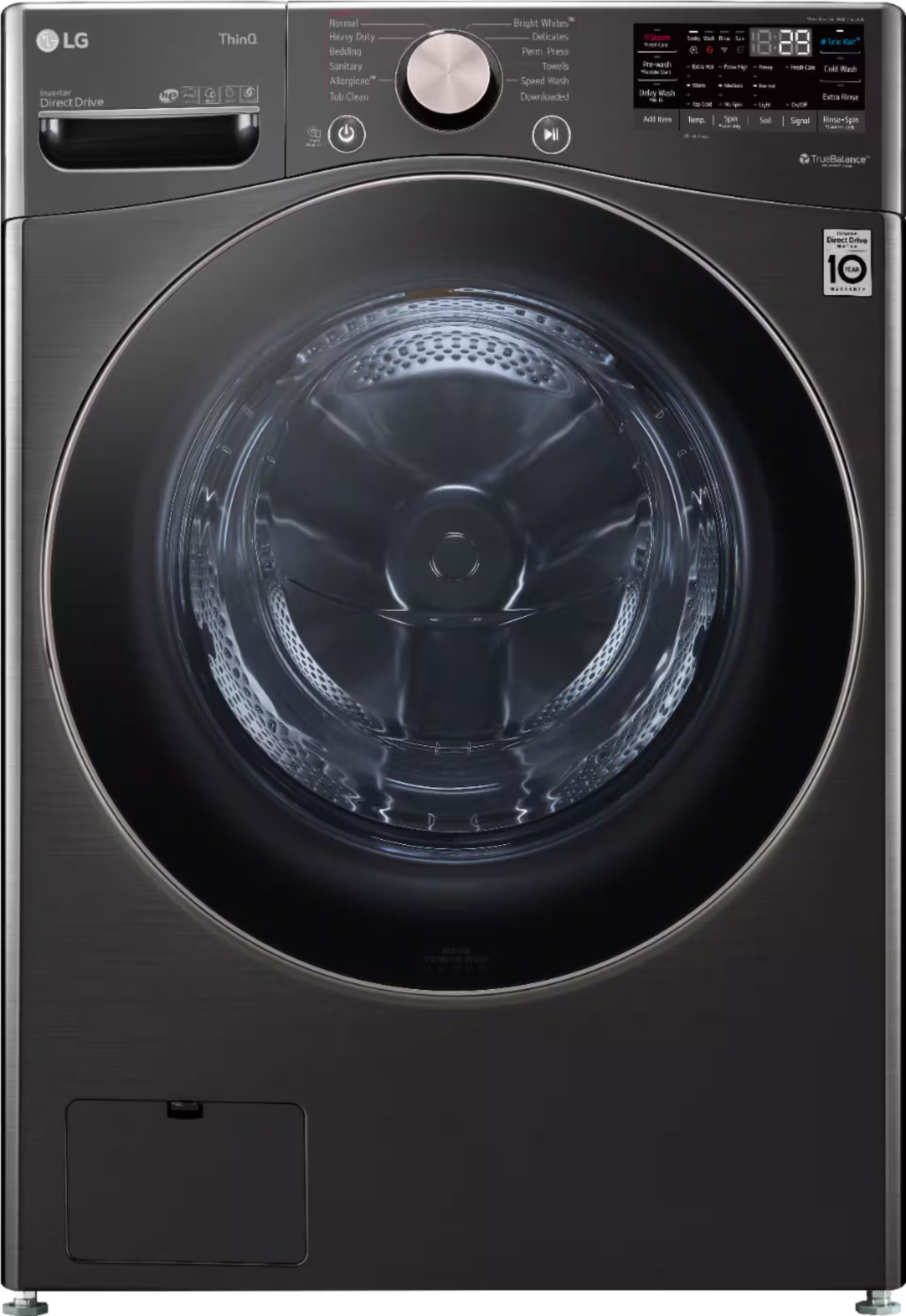 LG 4.5 Cu. Ft. High Efficiency Stackable Smart Front-Load Washer with Steam and Built-In Intellig... | Best Buy U.S.