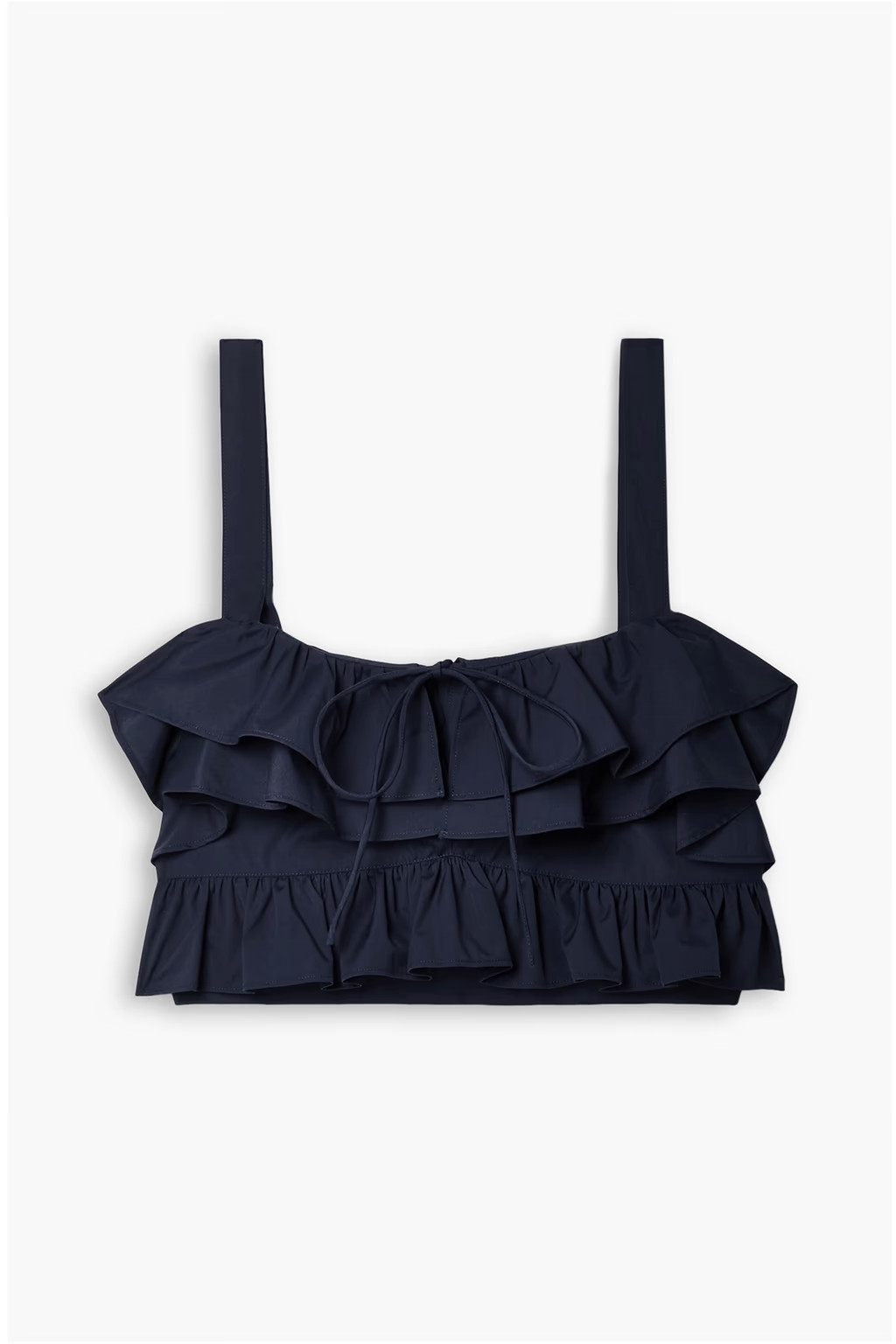 Cropped ruffled cotton-poplin top | The Outnet (US and CA)
