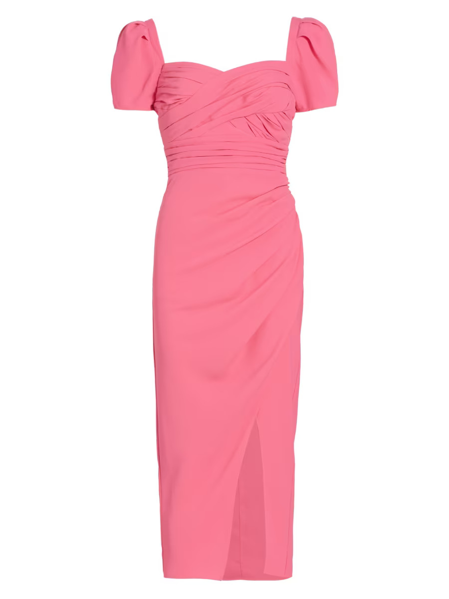 Crepe Pleated Midi-Dress | Saks Fifth Avenue