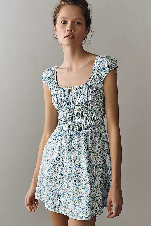 Cotton Smocked Mini Dress | Anthropologie (US)
